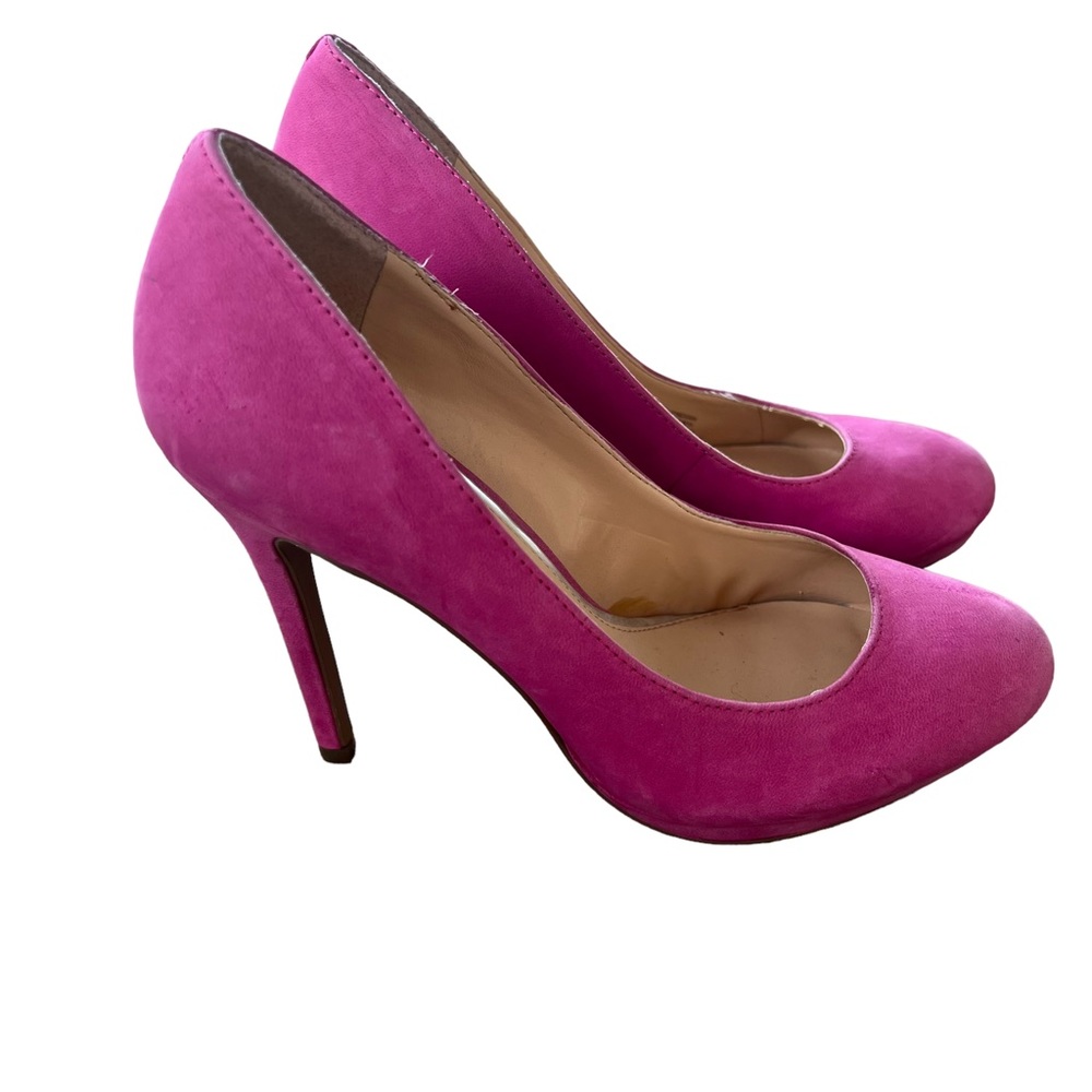 Jessica Simpson JP Sandous Heels Womens Size 8.5 B Pink Suede Leather Pumps - Picture 5 of 11